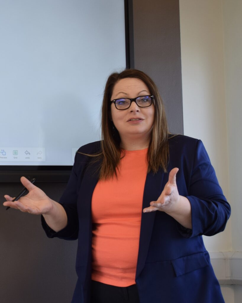 Nicola Childs, founder of Rise 25, delivering Leadership Development training.